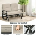 thumbnail image 6 of Costway 2-Person Outdoor Swing Glider Chair Bench Loveseat Cushioned Sofa Beige, 6 of 10