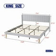 thumbnail image 3 of Caxkun Upholstered Platform King Size Bed Frame with Wingback headboard Wooden Slats Support,Light Grey Linen, 3 of 6