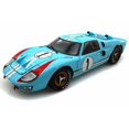 thumbnail image 2 of Diecast Car & Display Case Package - 1966 Ford GT-40 MK II #1, Gulf Blue w/ White Stripes - Shelby  SC411 - 1/18 Scale Diecast Model Toy Car w/Display Case, 2 of 3