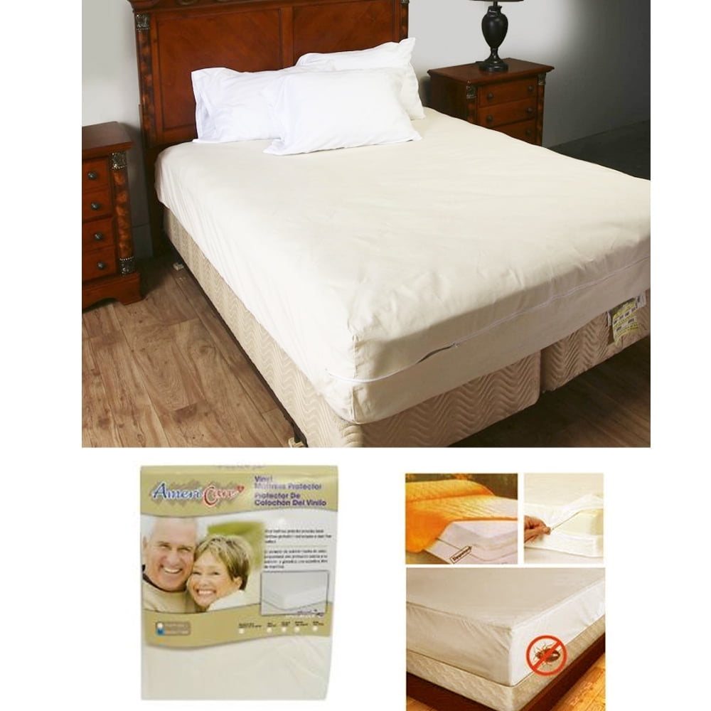 Queen Size Zippered Mattress Cover Protector Dust Bug Allergy