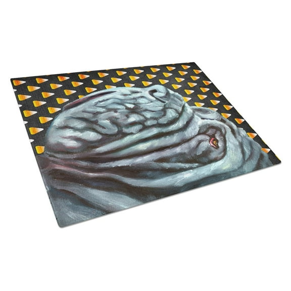 Caroline's Treasures Neapolitan Mastiff Candy Corn Halloween Glass Cutting Board Large