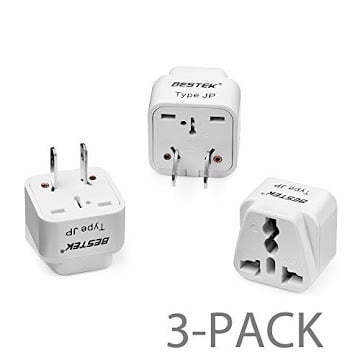 Grounded Travel Adapter BESTEK 3 Pack Grounded Universal Worldwide Travel Adapter USA to Travel Worldwide Plug Adapter Prong Plug Converter set ()