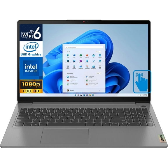 Lenovo Ideapad 3i 15.6in FHD Touchscreen Laptop (Intel i3-1115G4, 8GB RAM, 512GB PCIe SSD, Intel UHD, WiFi 6, Bluetooth 5.2, HD Webcam, SD Reader, Wifi, Bluetooth, Win 11 Pro)