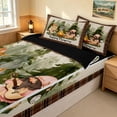 thumbnail image 3 of Erosebridal Happy Camping Zipper Full Size Comforter Sets with Fitted Sheet and 2 Pillowcases, Watercolor Gnome Zipper Bedding Set, 3 of 7