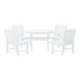 thumbnail image 3 of WestinTrends Malibu 5-Piece HDPE Outdoor Patio Chair and Round Table Dining Set, White, 3 of 15