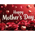 thumbnail image 4 of Red Background Banner with Roses Hearts and Glitter for Mother's Day Decorations Party Supplies Photography Props Mother Day Backdrop Happy Mothers Day Decors, 4 of 4