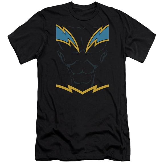 JLA Justice League Black Lightning Premium Canvas Adult Slim Fit 30/1 T-Shirt Black