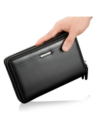 High Quality Leather Men's Clutches 2021 New Fashion Men Business Clutch  Bags Brand Design Zipper Long Wallet Birthday Gift Male 