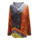 thumbnail image 3 of Puntoco Mujer Tie-Dye Impreso Bordado Cuello Manga Larga Pullover Blusa tops Puntoco Puntoco-79, 3 of 3