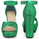 thumbnail image 2 of Sandalias de tacón grueso Perphy Plataforma Brillante Verde 41, 2 of 5
