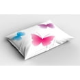 thumbnail image 2 of Ambesonne Animal Pillow Sham, Wings Life Theme, 26" X 20", Dried Rose Pink and Blue, 2 of 2
