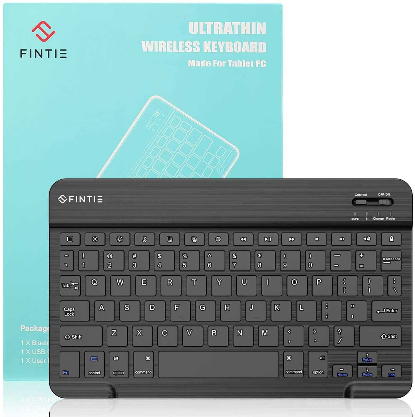 Fintie 10.5-Inch Ultrathin (4mm) Wireless Bluetooth Keyboard for iPad Air 4th Gen 10.9", iPad 10.2", iPad Air 3rd Gen 10.5"/Air 2/Air, iPad Pro 11/Pro 10.5/Pro 9.7, iPad 9.7 Inch, iPad 2/3/4, Black