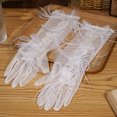 thumbnail image 5 of RUISINERY Wedding Lace Gloves Proms White Gloves Feathered Long Gloves for Operas Women Lady Proms Costume Accessories, 5 of 8