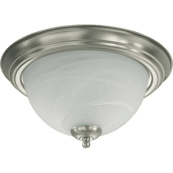 2 Light Flush Mount in Bailey Street Home Home Collection Style 13.5 inches Wide By 6 inches High-Satin Nickel Finish Bailey Street Home