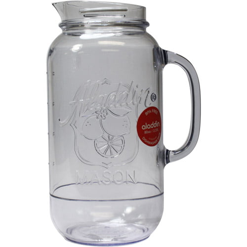 mason jar pitcher and glasses