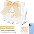 thumbnail image 2 of 24 Pcs Small Thank You Gift Bags, Mini Party Favor Bag Treat Box with Bow Ribbon, White Paper Gift Bags Bulk for Wedding, Birthday, Bridal Shower, Baby Shower (4.5x1.8x4 Inch), 2 of 8