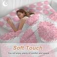 thumbnail image 4 of 3 Piece Pink Dahlia Duvet Cover Set Twin Size,Microfiber Comforter/Quilt Cover with Corner Ties and 2 Pillowcases,Farmhouse Abstract Grey Floral Patterned All Season Soft Bedding with Zipper Closure, 4 of 8