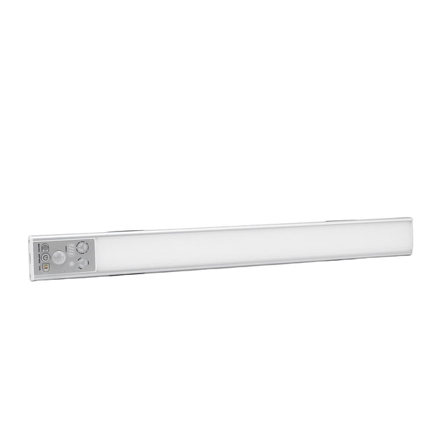 Barra De Luz De Movimiento Debajo Del Gabinete, Lámpara Con Sensor De Movimiento Para Cocina, Dormitorio, Recargable, Temperatura De 3 Colores, 40cm De Longitud, Color Plateado