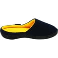 thumbnail image 3 of Norty Mens Slippers - Memory Foam Mule and Clog Slippers - Faux Suede, Microfiber or Flannel 40822-XX-Large Navy/Yellow, 3 of 7