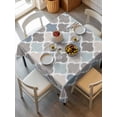 thumbnail image 2 of Teal Blue Grey Geometric Suqare Tablecloth - 60 x 60 Inch, Morocco Abstract Art Waterproof & StainResistant Tablecloth, Washable Oil-proof Table Cover for Dining/Party/Wedding/Camping/Buffet, 2 of 9