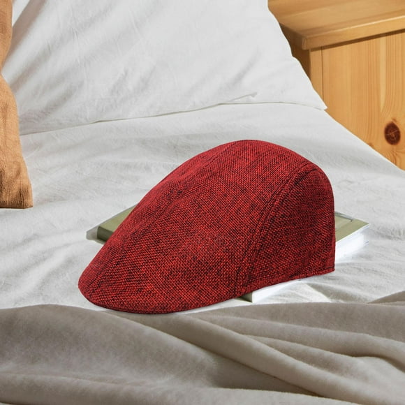 Gorra de para hombre, gorra plana a cuadros, sombrero en espiga, informal, británico, cálido, con solapa, gorro de taxista, gorra de vendedor de Rojo Yinane boina