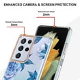 thumbnail image 4 of Allytech Galaxy S21 Ultra Case, Flower Series Clear Crystal Rubber TPU Back Cover Anti-yellow Shockproof Heavy Duty Protection Antis-scratch Case Cover for Samsung Galaxy S21 Ultra, Blue Flower, 4 of 5