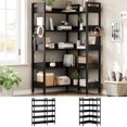 thumbnail image 2 of GloryStar 5-Tier Corner Bookshelf, Convertible L-Shaped Bookcase with Industrial Metal Frame, Multi-Functional Storage Shelf for Living Room, Home Office, Study, 2 of 8