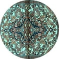thumbnail image 1 of Ahgly Company Indoor Round Persian Light Blue Traditional Area Rugs, 3' Round, 1 of 4