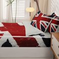 thumbnail image 5 of Manfei Vintage Union Jack Zipper Twin Comforter Sets with Fitted Sheet and 2 Pillowcases,Red White Navy Zipper Bedding Set,Light Gray Reversible,4pcs, 5 of 8