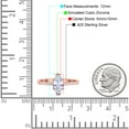 thumbnail image 4 of Rose Tone, Simulated Cubic Zirconia Size-10 Marquise Solitaire Accent Dazzling Wedding Engagement Ring 925 Sterling Silver, 4 of 7