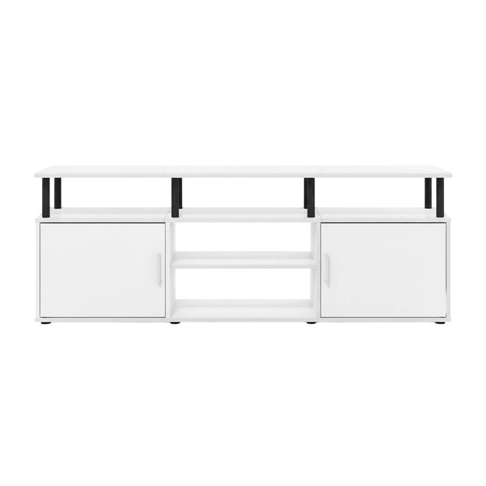 Wood TV Stand for 70 Inch Screens in White and Black with Modern Design
