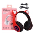 thumbnail image 1 of Auriculares Auriculares con luz intermitente LED Adorable micrófono inalámbrico recargable para juegos Auricular 5.0 compatible con Bluetooth, rojo kenally EL000090-06B, 1 of 2
