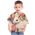 thumbnail image 5 of Penkiiy Toddler Girl Happy Easter Day Shirt Bunny Rabbit Hip Hop Outfit Egg Hunt Tshirt Short Sleeve Clothes Kid Tee Top 3-4 Years Pink, 5 of 5