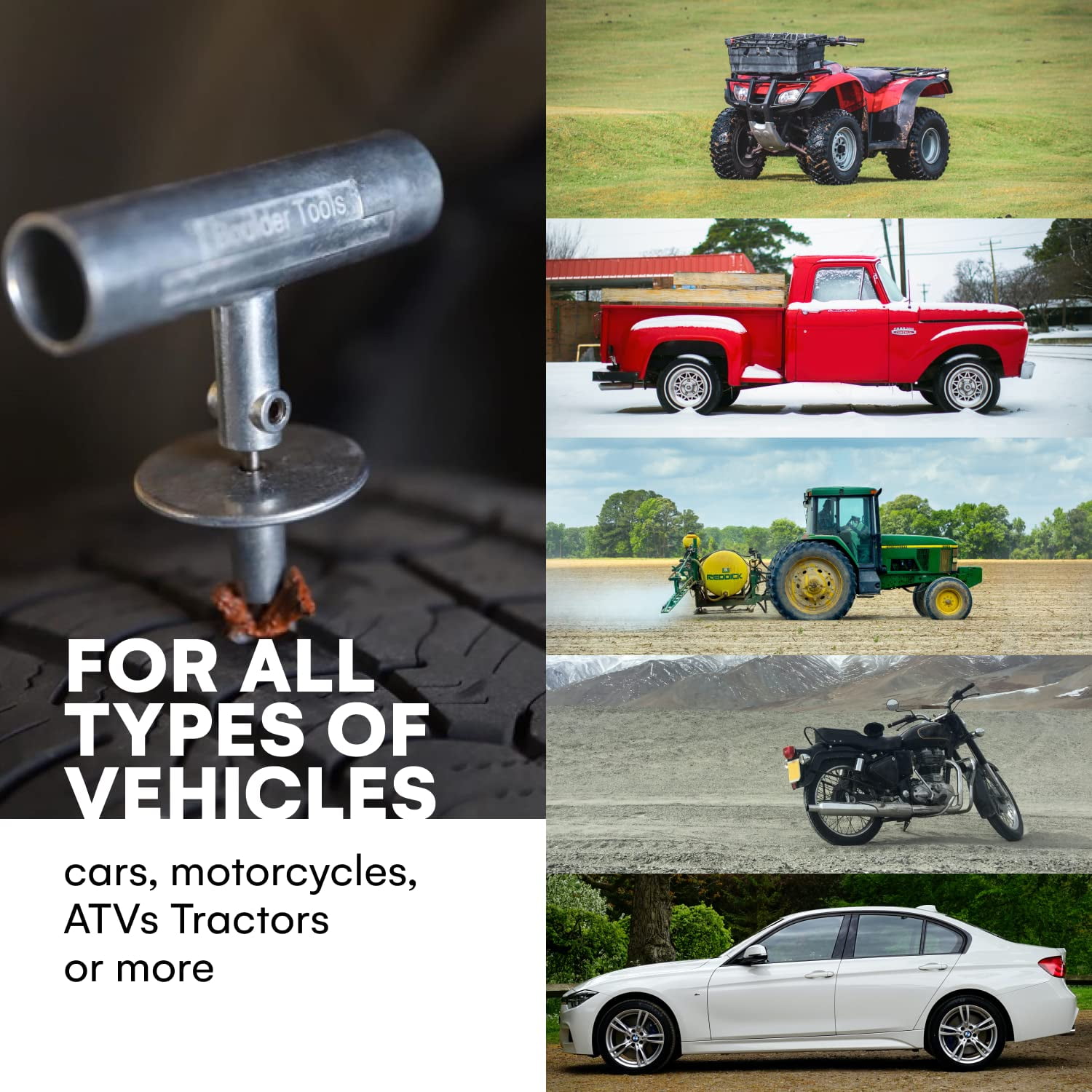 Boulder Tools Heavy Duty Tire Repair Kit - For Cars, Trucks, Rvs, Suvs,  Atvs, Motorcycles, Tractors & Trailers : Target
