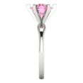 thumbnail image 3 of Solitaire Engagement Ring for Women - 2.5ct Simulated Pink Diamond in 14K White Gold Promise Ring, 3 of 6