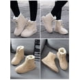 thumbnail image 1 of Botas cortas de mujer de invierno con punta redonda y cordones de algodón Botas de nieve planas para mujer con forro polar Botas cálidas para mujer, 1 of 5