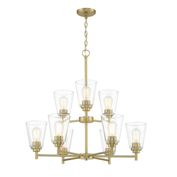 Designers Fountain Westin 9 Light Brushed Gold Chandelier, 95789-BG