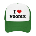 thumbnail image 2 of I Heart Noodle Love Food Funny Trucker Hat Mesh Cap Unisex Green, 2 of 5