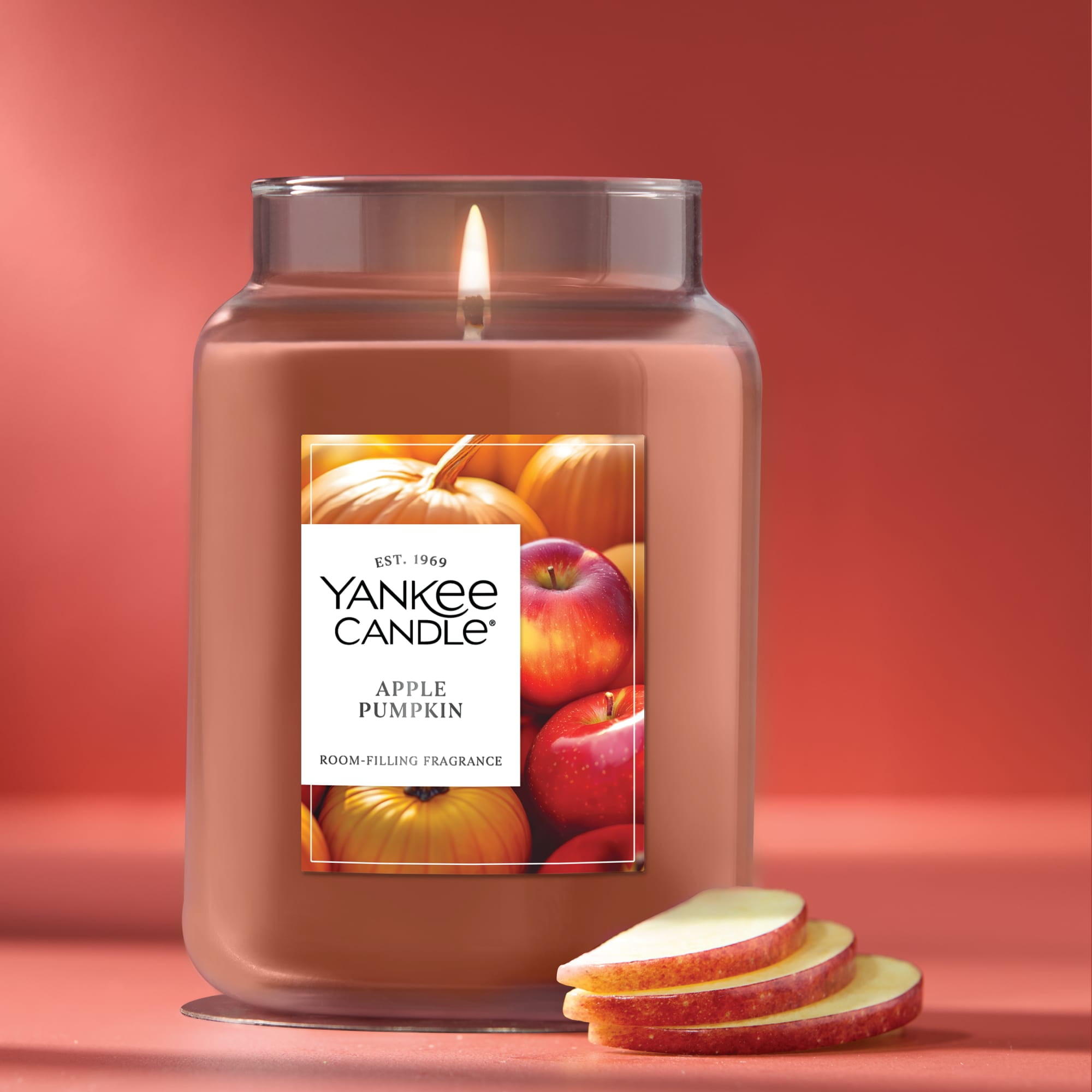 Yankee Candle Apple Pumpkin Original Large Jar Scented Candles, 22 oz