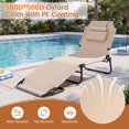 thumbnail image 6 of Gymax Folding Beach Sun Lounger Adjustable Face Down Tanning Chair w/ Face Hole & Removable Pillows Sand, 6 of 9