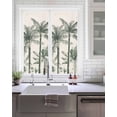 thumbnail image 2 of Window Privacy Film Sage Green Palm Tree Stained Glass Window Film Decorative Sun Block Window Cover Tropical Botanical Summer Beach Window Clings Static Adhesive Sticker for Bathroom 19.6"x39.3", 2 of 7