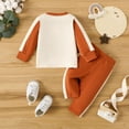 thumbnail image 2 of Vedolay Boy Casual Outfits Boy's Two Piece Outfits Scoop Neck Crop Long Sleeve Top and Letter Graphic Pants Set,Orange 12-18 Months, 2 of 5