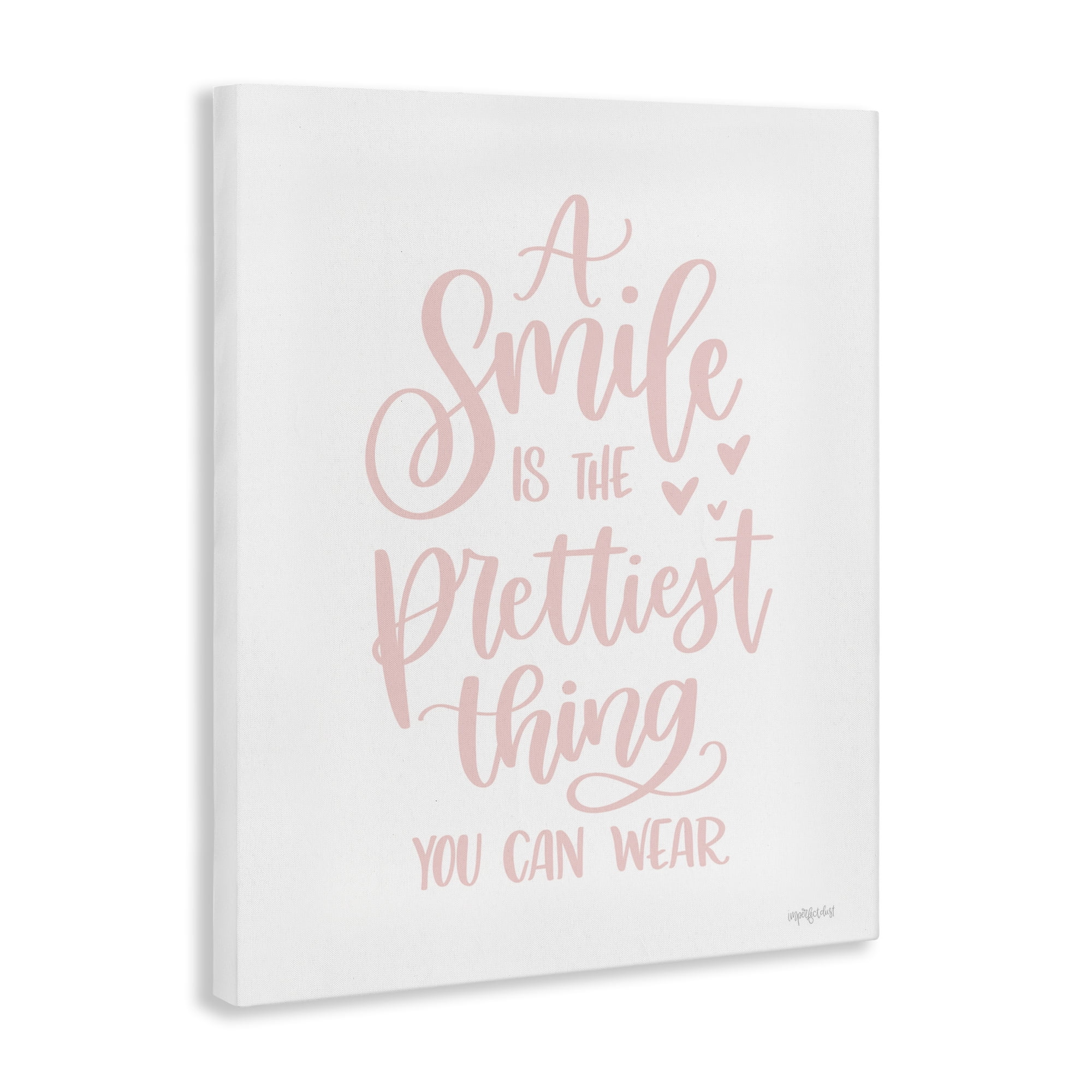 Stupell Industries Smile is Prettiest Thing Typography Painting Gallery Wrapped Canvas Art Print Wall Art, 16 x 20