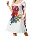 thumbnail image 3 of Vestido de manga corta con lápices para profesora, ropa de mujer, ropa de mujer, verano 2025, novedades, vestido, 3 of 7