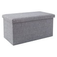 thumbnail image 2 of Ottomane de Rangement, Banc Ottomane de Rangement Pliable Confortable Élégant Robuste en Tissu pour Pièce pour Chambre Gris, Kaki, 2 of 7