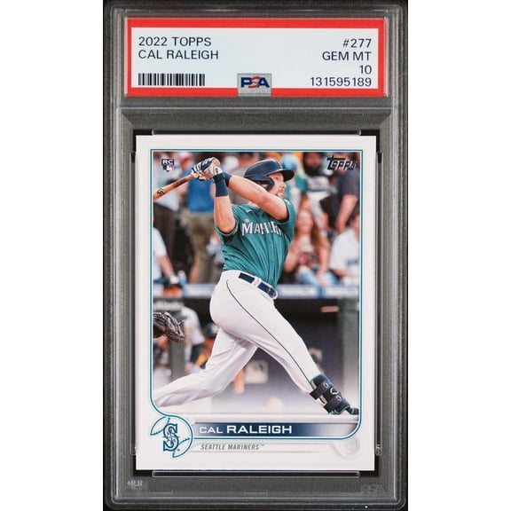 Cal Raleigh 2022 Topps Rookie Baseball Rookie Card #277 Graded PSA 10 Cert #131595189