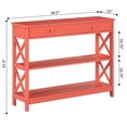 thumbnail image 4 of Convenience Concepts Oxford 1 Drawer Console Table with Shelves, Coral, 4 of 6