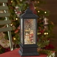thumbnail image 3 of RAZ Imports 04560 - 11" Battery Operated Black Holiday Glitter Santa and Snowman Lantern with Timer (Batteries not Included) (11" SANTA AND SNOWMAN LIGHTED WATER 3700778), 3 of 4