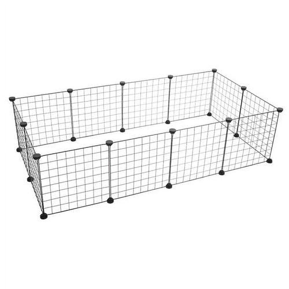 Pet Playpen(12 Pcs), Small Animals Cage DIY Wire Fence for Indoor/Outdoor Use,Portable Yard Fence for Small Animal,Puppies,Kitties,Bunny,Turtle 28" x 56" x 14"