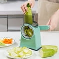 thumbnail image 3 of Rotary Cheese Grater Vegetable Chopperwith 2 Stainless Steel Blades Hand Cranked Multifunctional Large Capacity for Kitchen, 3 of 9